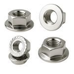 Hexagon Flanged Nuts M3 M4 M5 M6 M8 M10 M12 M16 NON SERRATED A2 STAINLESS STEEL