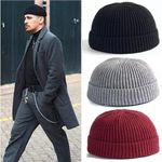 Winter Warm Wool Knitted Beanie Hat Unisex Casual Wool Skull Cap Men_Women-UK