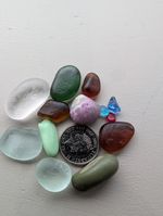 Genuine Seaham Sea Glass & Pottery - Rare Pink/Purple, Red, Mint & Olive Green!