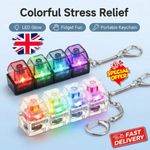 Light Up Keyboard Fidget Toy, Keyboard Clicker Fidget Toy Keychain, 4 Buttons**