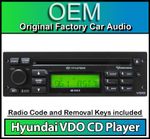 Hyundai Santa Fee CD player radio, car stereo headunit with Removal Keys