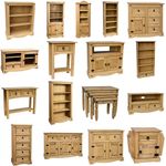 Corona Solid Pine Mexican Living Room Waxed Furniture Sideboard Bookcase Table