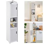 Waterproof Bathroom Storage Cabinet Free Standing Cabinet Organizer Unit White