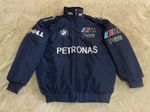 Unisex Adults F1 Team Racing BMW Jacket Embroidery Cotton Padded Navy Blue