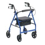 RETURN Lightweight Folding R8 Rollator Walking Frame With Seat Blue RET2604