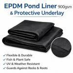 900gsm EPDM Pond Liner with Underlay – Fish Safe, UV Resistant, Heavy Duty