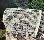 Vintage domed top pet transporter with carrying handle end door