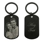 Keychain Personalised Custom Engraved Picture Your Photo Keyring Wedding Gift