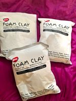 BOHS Foam Clay White Air-Dry Soft Lightweight 500g x3, 1 Opened And Some Use