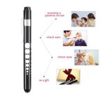 Metal Nurse Pupil Gauge LED Pen Light Doctor Ear Throat Examination Pocket Torch