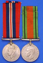 WW2 George VI Defence & War medals with ribbons [34421]