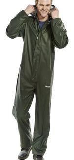 B-Dri Brecon Olive Green Breathable Flex Waterproof PU Coverall  S-XL