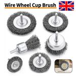 6Pcs Wire Wheel Cup Wheel Brush Set Paint Rust Remover for Dremel Rotary Drill