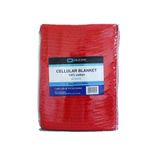 Qualicare 100% Cotton Cellular Lightweight Hemmed Blanket, Red, 200 x 150cm
