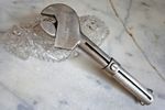 Vintage G.F. SCHLOTE SLIDING RING  ADJUSTABLE JAW WRENCH 1948 Mechanic