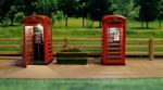 Two K6 Telephone Boxes with Warm White LED's OO Gauge 1:76 Scale Model Scenery