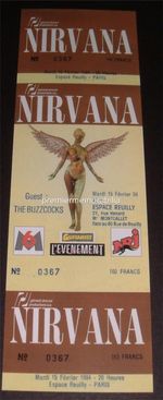 NIRVANA KURT COBAIN DAVE GROHL ESPACE REUILLY PARIS FRANCE 1994 REPLICA TICKET