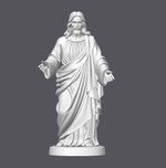 3D Printed Jesus Christ Statue, White, 6 Inches Tall.