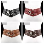 Faux Leather Women Waist Belt Wide Elastic Stretch Waistband Corset Cinch Belts