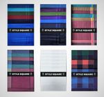 STYLE SQUARE MENS MULTI COLOUR  100% COTTON HANKIES 43X43 CM SET OF 6