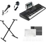 61 Keys Electronic Keyboard Stand Digital Music Piano, Microphone & Stand