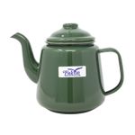 1.5L Enamel Teapot Moss Green Gas Electric Hobs Compatible Induction Safe 14cm