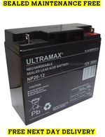 Replacement Battery For Lucas 12V 20AH Long 6FM18E, 6FM18, 12v Ultramax NP20-12