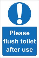  Please flush toilet after use Safety sign