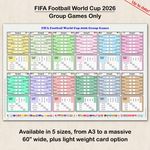 Football World Cup 2026 Group Games Planner/Poster UP TO DATE all Groups A -L