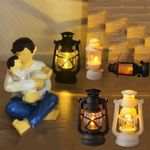 Lantern Mini 3.6x6cm Led Retro Glowing Pony Lantern Simulation Cande Night Light