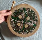 MINI BODHRAN with tipper 8 inch Irish drum with Celtic design