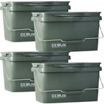 Corus Fishing Bait Buckets With Lid for Carp Boilies Pellets Spod Mix Bucket