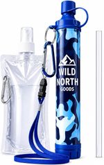 Water Filter Straw with Collapsible Bottle | Portable Camping Survival