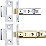 POLISHED CHROME 63mm / 75mm TUBULAR MORTICE LATCH Internal Door Handle Catch