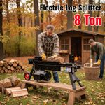 Electric 8 Ton Log Splitter Heavy Duty Hydraulic Wood Processor 560mm Log Length