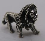 A Sweet English Hallmarked Sterling Silver Miniature Lion Statue Figure