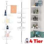 4 Tier Telescopic Bathroom Wall Corner Shelf Rack Shower Caddy Storage Organizer