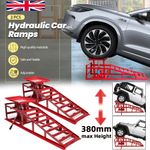 2x Heavy Duty Car Ramp Lift Height Adjustable 2+2Ton 4 Ton Hydraulic Jack Garage