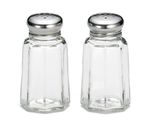 Salt & Pepper Glass Shakers 30ml Panelled with Stainless Steel Top (Set of 2)