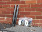 Budget Marquee tie down kit: 2 Stakes, 2 Orange/White Ratchets