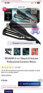 Revamp Progloss Hair 2-in-1 Beach & Volume Professional Ceramic Waver WV-3000
