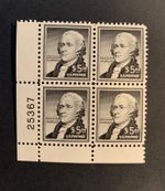 U.S.  $5 HAMILTON STAMP, MNH, PLATE BLOCK, SCOTT#1053, EXCELLENT CONDITION, XF