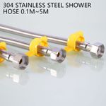 Stainless Steel Shower Hose 0.1m~5m Flexible Hose 1/2" Connection Water Pipe 304