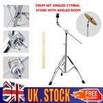 Heavy-duty 3-leg Boom Cymbal Stand Adjustable Straight/Boom Arm Combo W/ 2Sticks