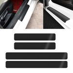 3D Carbon Fibre Car Door Sill Scuff Protector Plate Sticker Cover Tool+Scraper Q