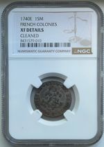 1740-E French Colonies Sou Marque - NGC XF Details, Cleaned