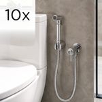 10x Chrome Brass Bidet Douche Sets Shattaf Wall Hung Sprayer Kit Job Lot