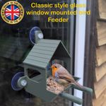 Classic style glass window mounted bird Feeder station with strong suction pads