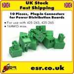 10 pcs, 2 Way Plug-in connectors for power distribution boards