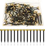 Picture Pins Nails, 100Pcs Picture Hanging Nails for Wall Pins Brass Head Frame